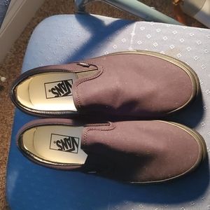 NWOT Van's Men's Black canvas slip ons